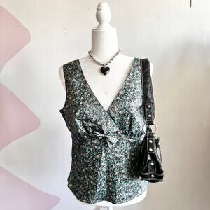 Floral Babydoll Tank Top, Cottagecore Boho Fairycore Whimsical XL